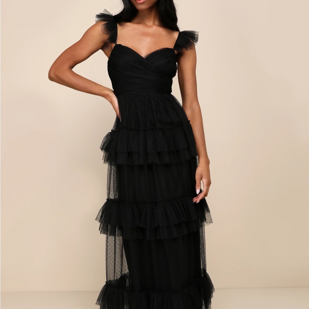 Swiss Dot Tiered Maxi Dress - Picture 1 of 6